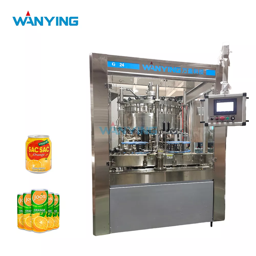 Fruitpulp vulmachine voor aluminium blikjes